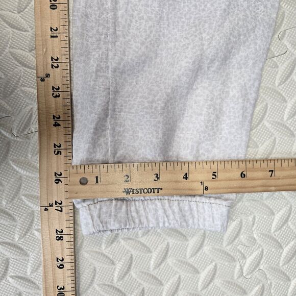 Athleta Linen Jogger Pants Womens 8 Neutrals Animal Print Resort Wear Cruise - Picture 10 of 12